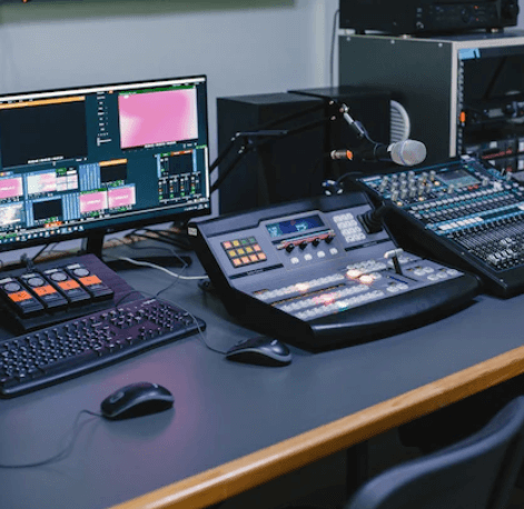 Lots of Equipment in an Audio Recording Studio