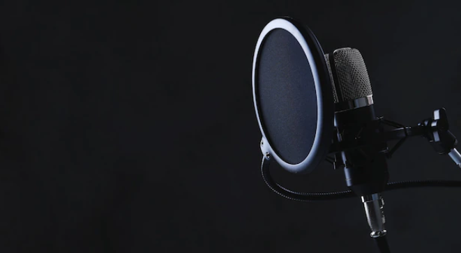 A Microphone with a Pop Filter