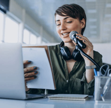 The most reliable and genuine voice recording service provided by a female voice actor.